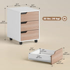 HOMCOM 3-Drawer Filing Cabinet with Wheels, Mobile - Oak-Made from quality MDF board for long term reliable use
