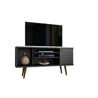 Manhattan Comfort Liberty 53.14" TV Stand, Black (200AMC8)-Free Standing TV Stand for Living Room and Bedroom use.