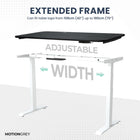 MotionGrey Electric Dual Motor Height Adjustable 165" W Sit-to-Stand Desk - White Frame-German Made Bosch Dual Motors - Our dual Bosch premium motors feature above industry weight rating, movement speed and are designed to exceed energy efficient guidelines. For the best quality, each motor undergoes our 6-step full inspection procedure