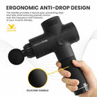 MotionGrey Deep Tissue Massage Gun - Handheld Percussion Massager with 20 Speed Settings - Black-Quiet & Cordless Operation: Built with a low-noise motor and long-lasting battery, so you can enjoy uninterrupted sessions anytime, without bulky cords