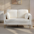 HOMCOM 55" Loveseat Sofa with Pillows - Cream White-Adjustable foot pads stabilize loveseat on uneven floors