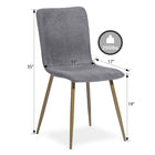 FurnitureR Dining Side Chair - Grey - 4 Pack-Comfortable and delicate fabric texture