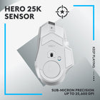 Logitech G502 X LIGHTSPEED Wireless Gaming Mouse - White-Hero 25K gaming sensor: Incredibly precise down to the sub-micron for high-precision accuracy with zero smoothing/filtering/acceleration for high gaming performance every time on the computer