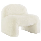 Modway Mina Faux Fur Accent Chair - White-Faux Fur Upholstery