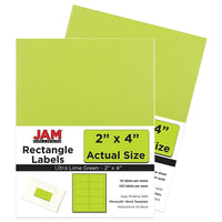 JAM Paper Mailing Address Labels, 2 x 4, AstroBrights Terra Lime Green, 2 sets of 120 (302724405g)-6-2/5 ounce