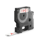 DYMO D1 Label Maker Tape - 12mm (1/2") - Red Print on White Label-Self-adhesive durable polyester