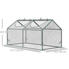 Outsunny 47" x 23.6" x 23.6" Portable Mini Tunnel Greenhouse with 2 Windows- Greenhouse with 2 zipper entrances, offers air circulation and light penetration    
 