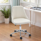 Vinsetto Vanity Office Chair with Swivel Wheels - Cream White-Assembly required