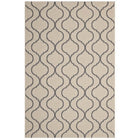 Modway Linza Wave Abstract Trellis Indoor/Outdoor Area Rug - 5 ft W x 8 ft L - Beige/Grey-Wave Abstract Trellis Area Rug