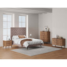 Manhattan Comfort DUMBO Modern Nightstand, Dresser Set and 5-Drawer Tall Dresser Set - Golden Brown-Includes 9 Full Extension Drawers Designed in Vertical Textured Ribbed Lines.