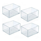 Azar Small Stackable Plastic Storage Bin - 2.5" x 4.25" - Clear - 4 Pack-Compact size ideal for drawers, countertops, and shelves
