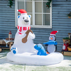 Outsunny 6' Lit Inflatable Polar Bear & Penguin Fishing on Board Christmas Decoration-Includes six stakes and two drawstrings to keep it anchored on windy nights 