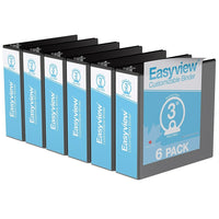 Davis Group Easyview Premium Binder - Round Ring - Customizable - 3" - Black - 6 Pack-3 Ring Binder