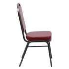 Flash Furniture HERCULES Crown Back Stacking Banquet Chair in Burgundy Vinyl - Silver Vein Frame-Crown Back Design