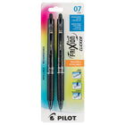 Pilot Frixion Clicker Erasable Gel Ink Pens, Roller Ball Point, Retractable, Refillable, 0.7mm, Black, 2 Pack (BLRT-FR7-BK)-Erasable roller ball pen