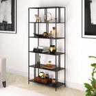 Hudson&Canal Cortland 34" Wide Rectangular Bookcase - Blackened Bronze-Features easy assembly