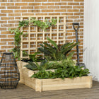 Outsunny 3-Tier Raised Garden Bed with Trellis for Climbing Plants - Natural-3 planters for various plants, vegetables, and more
