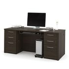 BESTAR Embassy 71" Executive Desk Kit, Dark Chocolate (60890-79)-Embassy offers numerous configuration possibilities for various uses.