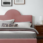 Modway Sunny Performance Velvet Twin Bed - Dusty Rose-Reinforced Center Beam and Support Legs
