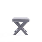 Manhattan Comfort Abigail 20.47" Mid-Century Modern Velvet Upholstered Ottoman Bench - Grey-Delivered to you Fully Assembled! No Assembly Required