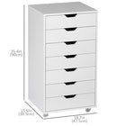 Vinsetto Mobile Letter/A4 Filing Cabinet with Drawers & Wheels - White-Anti-tip design to make sure it won't fall off
