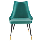 Modway Adorn Tufted Performance Velvet Dining Side Chair - Teal-Chair Weight Capacity: 300 lbs.