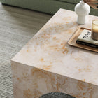 Modway Valen Indoor/Outdoor Patio Arched Concrete Coffee Table - Honey Onyx-Arrives Fully Assembled