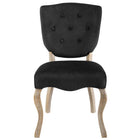 Modway Array Vintage French Performance Velvet Dining Side Chair - Black-Non-Marking Foot Caps