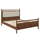 Modway Leni King Size Wood Platform Bed Frame - Walnut Heathered Ivory-Wood Slatted Support
