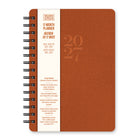 Orange Circle Studio 2027 Agatha Planner - 8-1/4" x 5-3/4" - Tawny Brown-Product features tabbed dividers and interior double-sided storage pocket