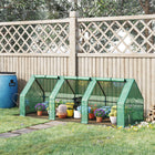 Outsunny Portable Mini Greenhouse - Zippered Roll-up Doors - 9' x 3' x 3' - Green- Idea for extended plants' growing season and protect from extreme weather
 