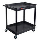 Luxor TC Series 2 Shelves Large Tub Cart, Black-Black