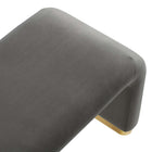 Modway Koda Performance Velvet Waterfall Long Bench - Brass/Storm Grey-8