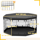 PawHut 8-Panel Foldable Dog Playpen with Bottom Pad & Top Cover - 30" H-Easy assembly and storage for convenient portability