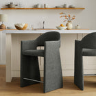 Modway Talia 37" Upholstered Fabric Counter Stool - Charcoal-Bentwood Frame