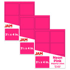 JAM Paper Mailing Address Labels, 3 1/3 x 4, Neon Pink, 3 sets of 120 (354328046g)-Size: 4" x 2"