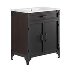 Modway Steamforge 30" Bathroom Vanity - White/Black-Industrial Modern Bathroom Vanity