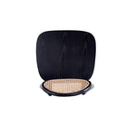 Manhattan Comfort Versailles 18.5" Industry Chic Round Back Dining Chair - Black and Natural Cane - Set of 4-30 Day Limited Manufacturer's Warranty
