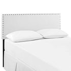 Modway Phoebe Upholstered Vinyl Full Headboard - White-Solid Wood Frame