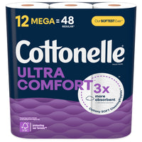 Cottonelle Ultra ComfortCare Mega Roll Toilet Paper - 12 Pack-244 sheets per roll