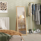 HOMCOM Full Length Mirror - 20.1" W x 57.9" H - Oak-Easy assembly required