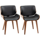 HOMCOM Dining Chairs in PU Leather for Kitchen - Black - Set of 2-Elegant vintage design adds glamour to your dining room, kitchen, office, and more