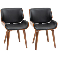 HOMCOM Dining Chairs in PU Leather for Kitchen - Black - Set of 2-Elegant vintage design adds glamour to your dining room, kitchen, office, and more