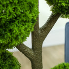 HOMCOM 43.3" Decorative Artificial Cypress Tree in Pot - Green-Materials: PE, PP, Cement 