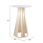 Zuo Axis Bar Table - White-3 year limited warranty