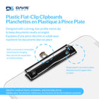 Davis Group Plastic Clipboards - Letter Size - 9" W x 12" H - Clear - 6 Pack-Clear