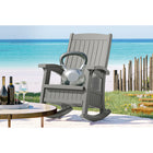 Suncast Rocking Chair with Storage - Dove Grey-Modern wood grain texture.