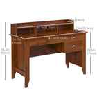 HOMCOM 47.25" Computer Desk with Storage Hutch - Brown-Quality particle board creates durable construction