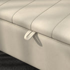 HOMCOM Linen Fabric Storage Ottoman Bench - Cream White-Assembly required
