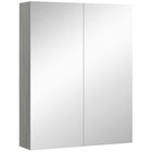 HOMCOM Wall Mount Medicine Cabinet with Mirror - Grey-Wall-mounted design, takes up little space  
